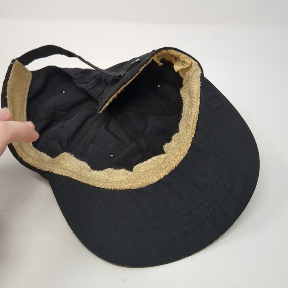 J. Crew Strapback Baseball Hat Solid Black One Si… - image 7